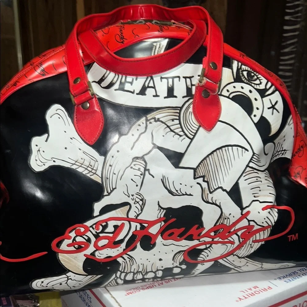 Ed Hardy White and Red Tattoo-Inspired Tote - Picture 8 of 8